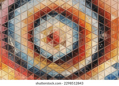 Vector Illustration of abstract vitrage background. Decorative stained glass pattern for design poster, cover, flyer and brochure.
