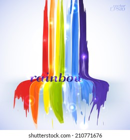 Vector illustration. Abstract watercolor background with a rainbow glow