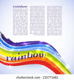 Vector illustration. Abstract watercolor background with a rainbow glow