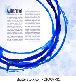 Vector illustration. Abstract watercolor background with text