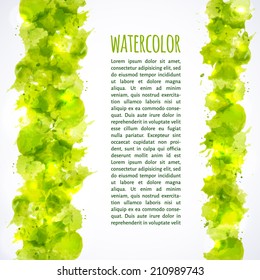 Vector illustration. Abstract watercolor background with text