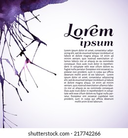 Vector illustration. Abstract watercolor background with text