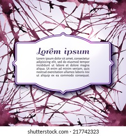 Vector illustration. Abstract watercolor background with text