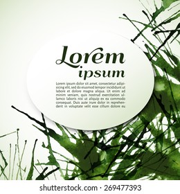 Vector illustration. Abstract watercolor background with text