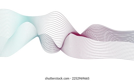 Ilustración vectorial de una onda abstracta con líneas creadas mediante la técnica de herramienta de mezcla