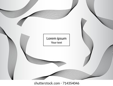 Vector illustration abstract wave ribbon background on gray color,template for business.