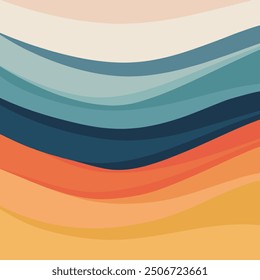 Vector illustration of Abstract Wave Slices using slices of wave patterns in various orientations and colors.