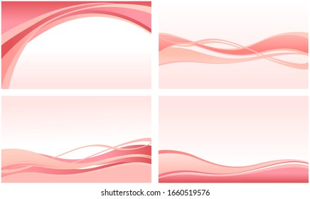 Vector illustration of abstract wave soft red backgrounds