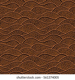 Vector illustration with abstract waves or dunes. Graphic ornament. Fish skin texture. Vector seamless pattern with abstract scale. Oriental waves.