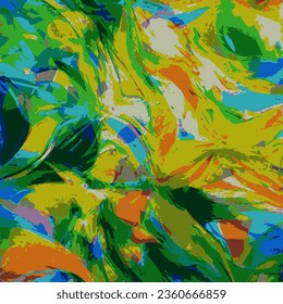 Vector Illustration Abstract Waves and Movement Fluid Shapes Design Intricate Multiple Colors