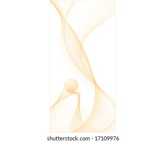 Vector illustration of abstract waves with a sphere using step blends and 8 global color shades of white to orange