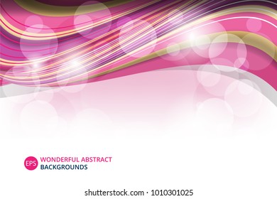 Vector illustration of Abstract Wavy Background with bokeh lights effect for business banner and advertising web design