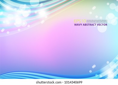 Vector illustration of Abstract Wavy Background with bokeh lights effect for business banner and advertising web design