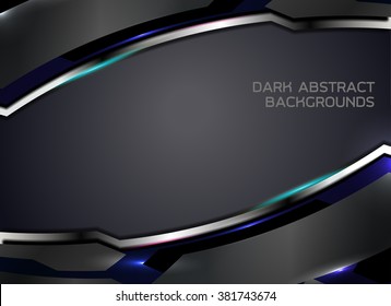 Vector illustration of Abstract Wavy Grey Background with lights effect for business banner and advertising web design