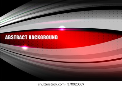 Vector illustration of Abstract Wavy Red Background with lights effect for business banner and advertising web design