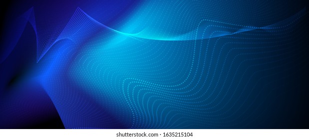 Vector illustration abstract wavy, wave, line and blurred gradient mesh in bright color background. Dynamic minimal wave line composition design, layout for wallpaper, flyer, poster, banner