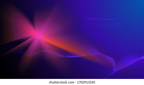 Vector illustration abstract wavy, wave, line and blurred gradient mesh in bright color background. Dynamic minimal wave line composition design, layout for wallpaper, flyer, poster, banner