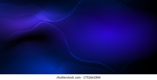 Vector illustration abstract wavy, wave, line and blurred gradient mesh in bright color background. Dynamic minimal wave line composition design, layout for flyer, poster, banner