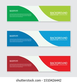 vector illustration abstract web banner template with three color options, 