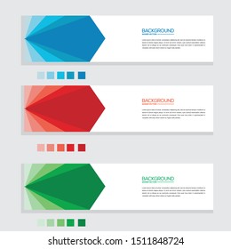 vector illustration , abstract web banner template with three color options, 
