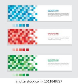 vector illustration , abstract web banner template with three color options, 