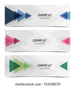 Vector illustration abstract web banner design template. Background with triangle pattern