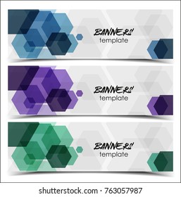 Vector illustration abstract web banner design template.