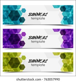 Vector illustration abstract web banner design template.