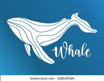Vector illustration of an abstract whale logo design