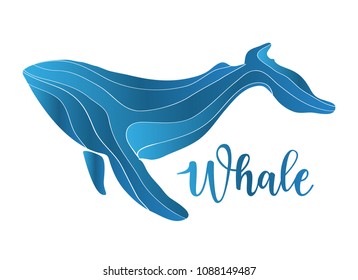 Vector illustration of an abstract whale logo design