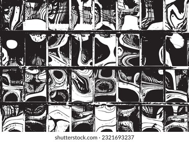 Vector illustration of abstract white and black squares