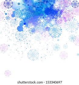 Vector Illustration of an Abstract Winter Background with Blots
