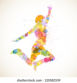 Vector Illustration of an Abstract Woman