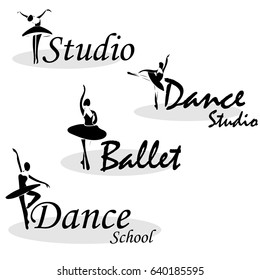 Vector illustration abstract woman icon in dance. Dance school, dance studio logo design