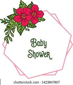 Vector illustration abstract wreath frame for template baby shower