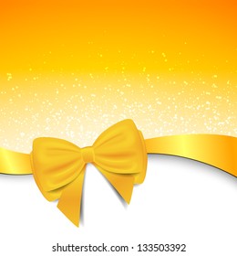 Vector Illustration of an Abstract Yellow Background with Bow