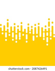 Vector illustration of abstract yellow mustard rounded lines halftone transition on white background.