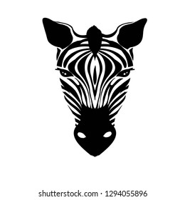Vector illustration of abstract zebra head on a white background