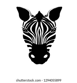 Vector illustration of abstract zebra head on a white background