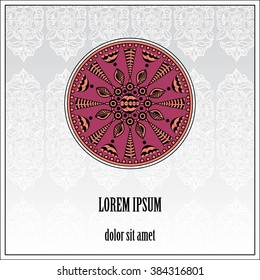 Vector illustration of abstract zentangle card.