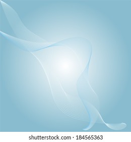 Vector illustration abstraction in many bands on a blue background.