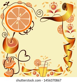 
Vector illustration. Abstraction. Orange background. Orange juice.