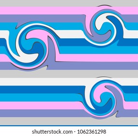 Vector illustration of an abstraction of twirling waves of psychedelic