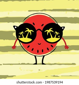 vector illustration abstraction with watermelon. Summer bright and watermelon 