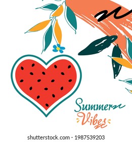 vector illustration abstraction with watermelon. Summer bright and watermelon 