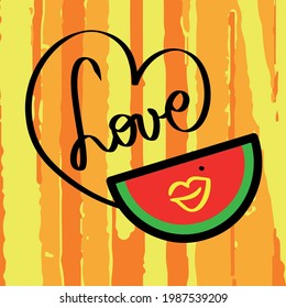 vector illustration abstraction with watermelon. Summer bright and watermelon 