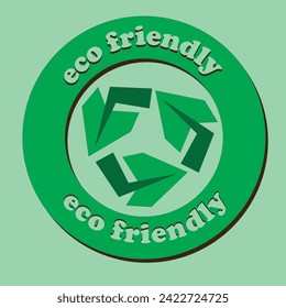 Vector illustration. Abstractly depicted leaves folded into a recycling logo. Recycling, environment, nature, nature conservation and earth, earth day.