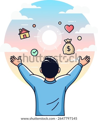 vector illustration of abundance manifestation