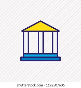 Vector illustration of academy icon colored line. Beautiful urban element also can be used as museum icon element.