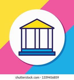 Vector illustration of academy icon colored line. Beautiful city element also can be used as museum icon element.